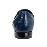 Belvedere Natale Caiman & Ostrich Loafers Navy