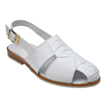 Belvedere Nato Crocodile & Calfskin Sandals White