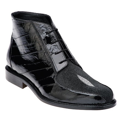 Belvedere Nello Eel & Stingray Boots Black