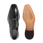 Belvedere Nome Eel & Ostrich Shoes Black
