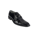 Belvedere Nome Eel & Ostrich Shoes Black