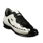 Belvedere Olaf Caiman Crocodile and Lizard Sneakers Black / White