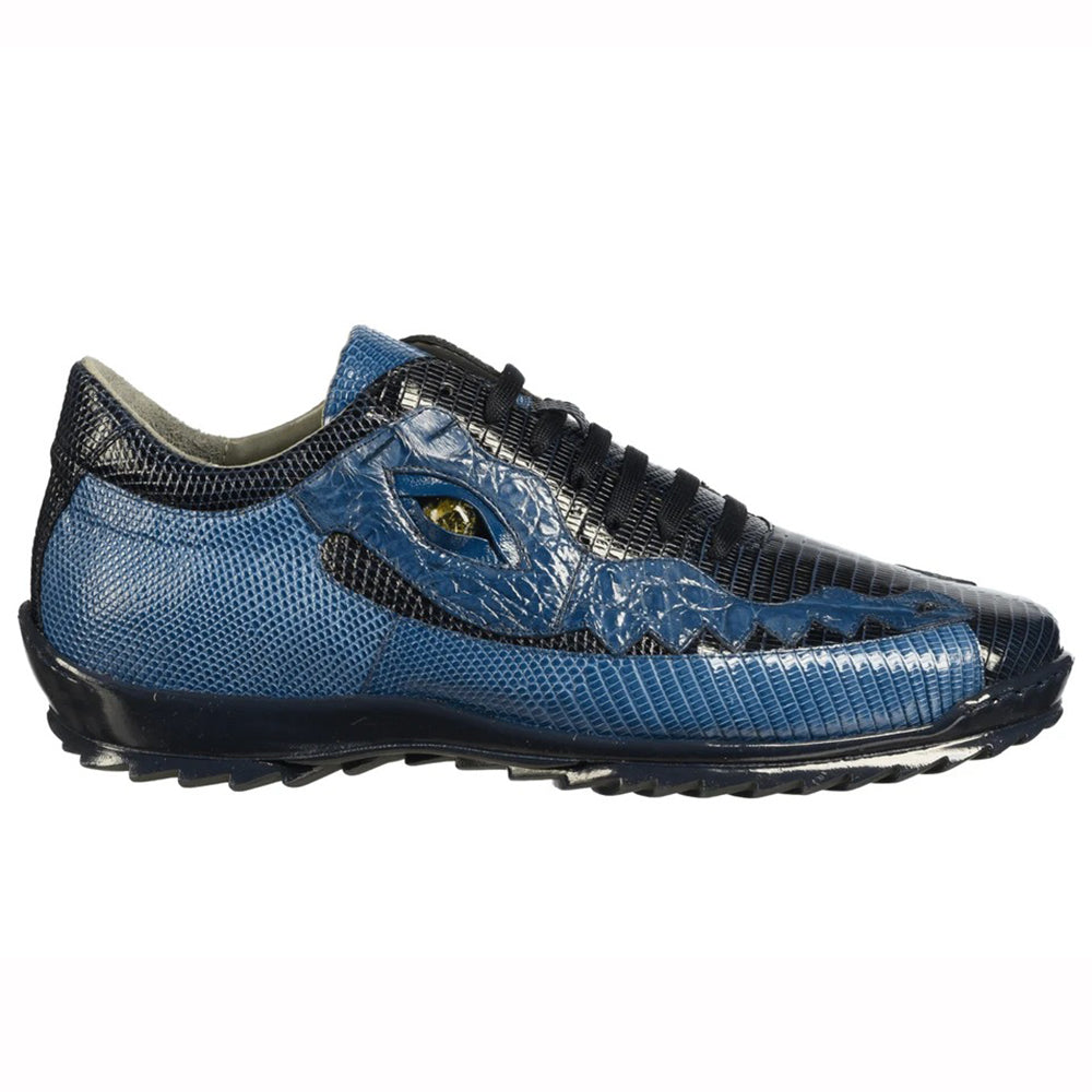 Belvedere Olaf Caiman Crocodile and Lizard Sneakers Navy / Blue Jean