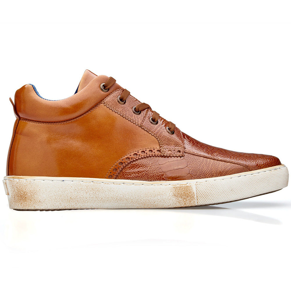 Belvedere Omar Genuine Ostrich Leg / Calfskin Sneakers Antique Walnut