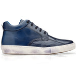 Belvedere Omar Genuine Ostrich Leg / Calfskin Sneakers Navy