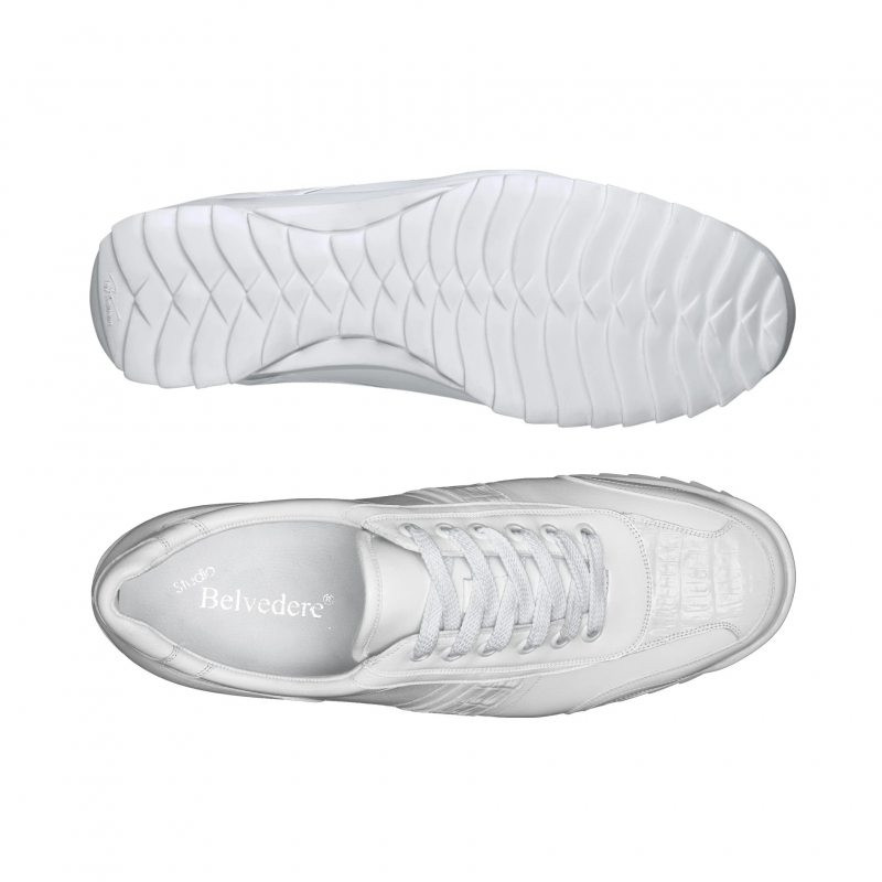 Belvedere Orfeo Caiman & Calf Sneakers White