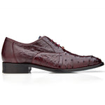 Belvedere Orlando Genuine Ostrich Quill Shoes Antique Dark Burgundy V1