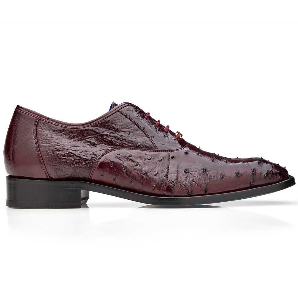Belvedere Orlando Genuine Ostrich Quill Shoes Antique Dark Burgundy V1