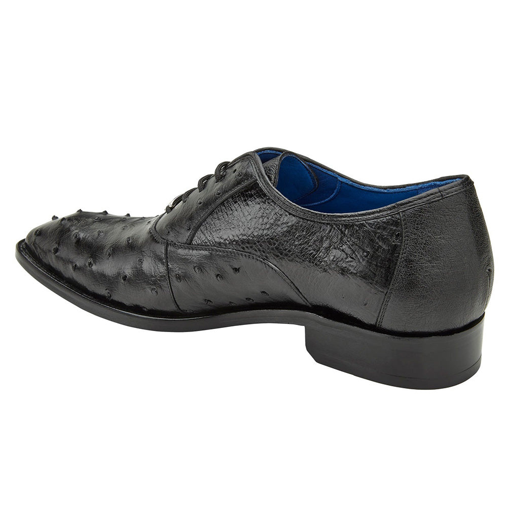 Belvedere Orlando Genuine Ostrich Quill Shoes Black V1 (D01)