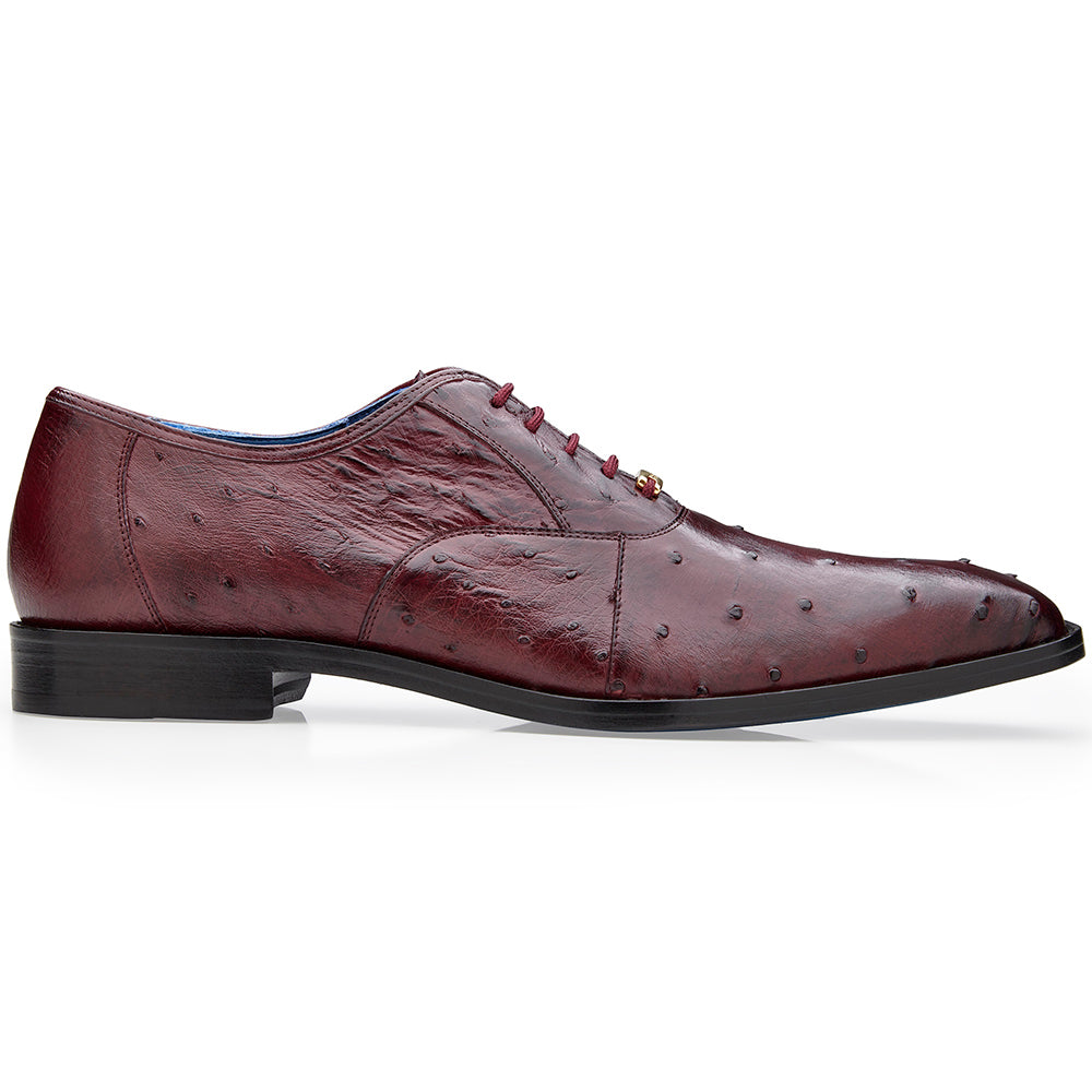 Belvedere Orlando Genuine Ostrich Shoes Antique Dark Burgundy