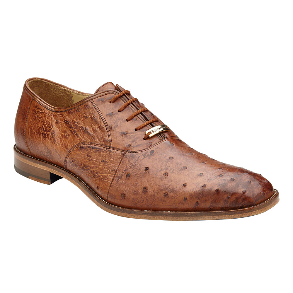 Belvedere Orlando Genuine Ostrich Shoes Antique Peanut