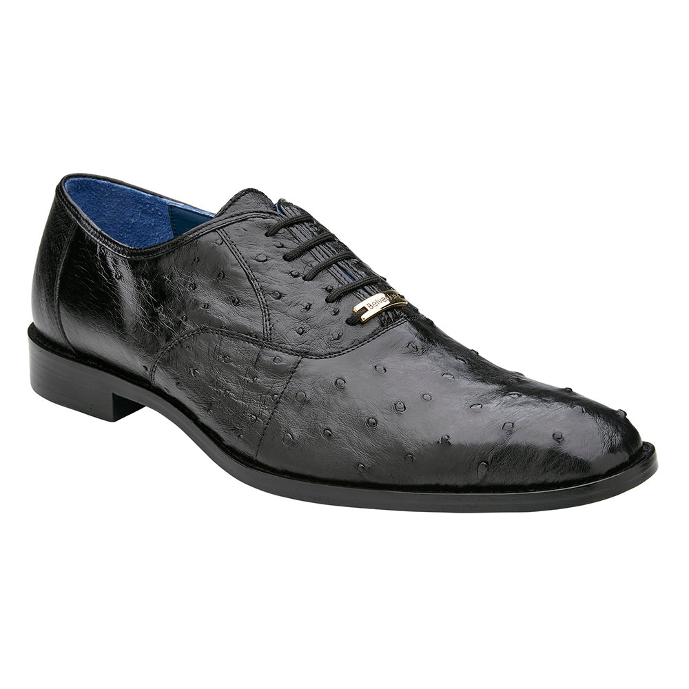 Belvedere Orlando Genuine Ostrich Shoes Black