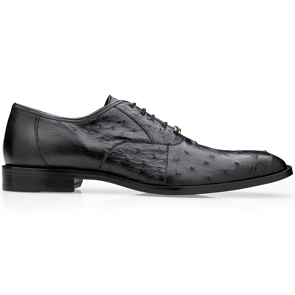 Belvedere Orlando Genuine Ostrich Shoes Black