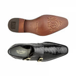 Belvedere Oscar Alligator Double Monk Strap Shoes Black