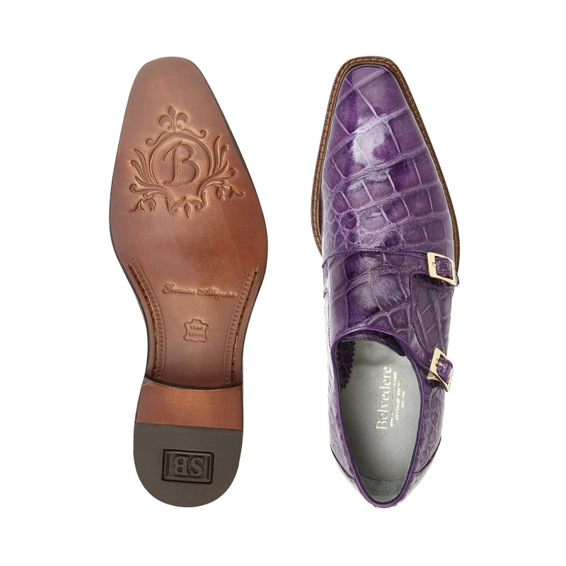 Belvedere Oscar Alligator Shoes Lavender