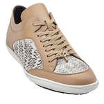 Belvedere Oscar Python & Calfskin Sneakers Natural