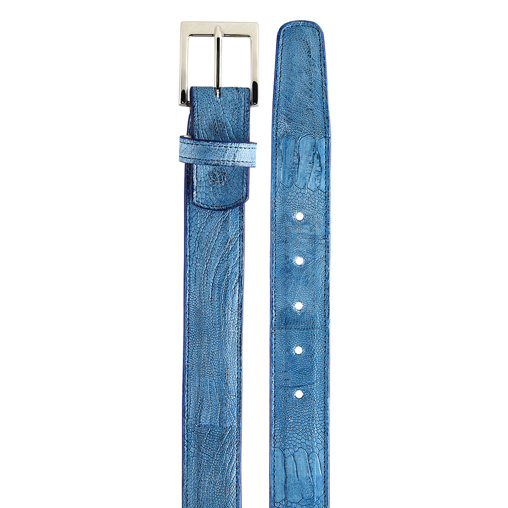 Belvedere Ostrich Leg Belt Antique Blue