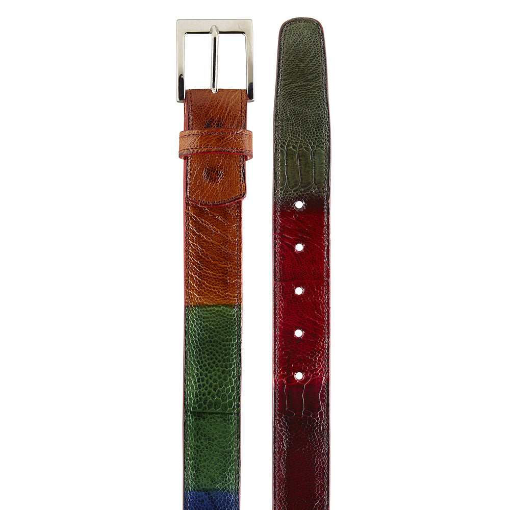 Belvedere Ostrich Leg Belt Multicolor