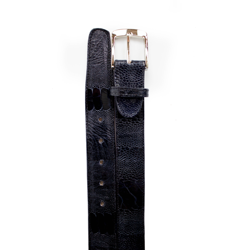 Belvedere Ostrich Leg Belt Navy