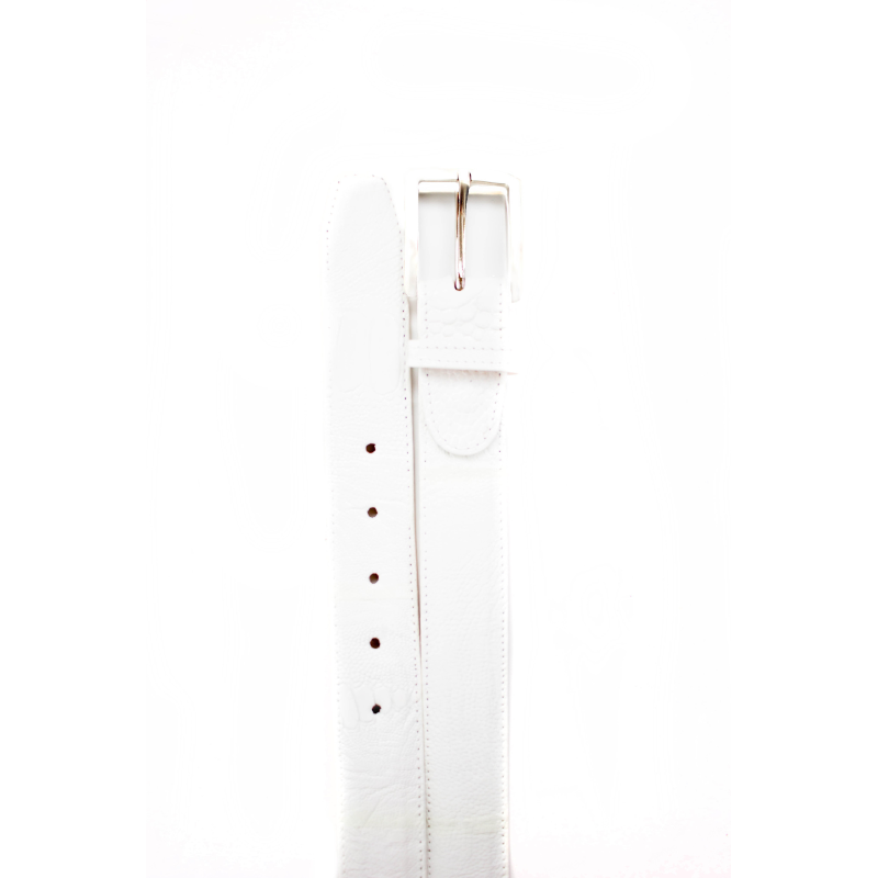 Belvedere Ostrich Leg Belt White