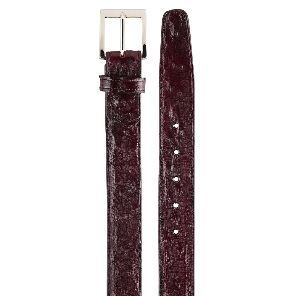 Belvedere Ostrich Quill Belt Burgundy