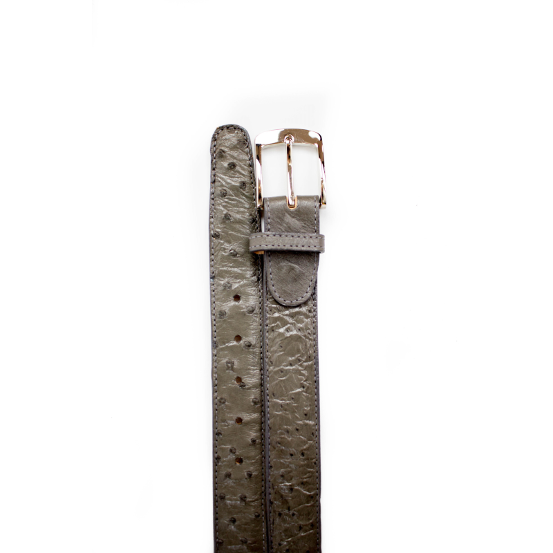 Belvedere Ostrich Quill Belt Gray