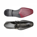 Belvedere Otto Lizard Monk Strap Shoes Black