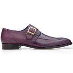 Belvedere Pablo Genuine Caiman / Lizard Monkstrap Shoes Antique Purple