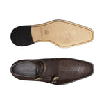 Belvedere Pablo Lizard & Ostrich Monk Strap Shoes Brown