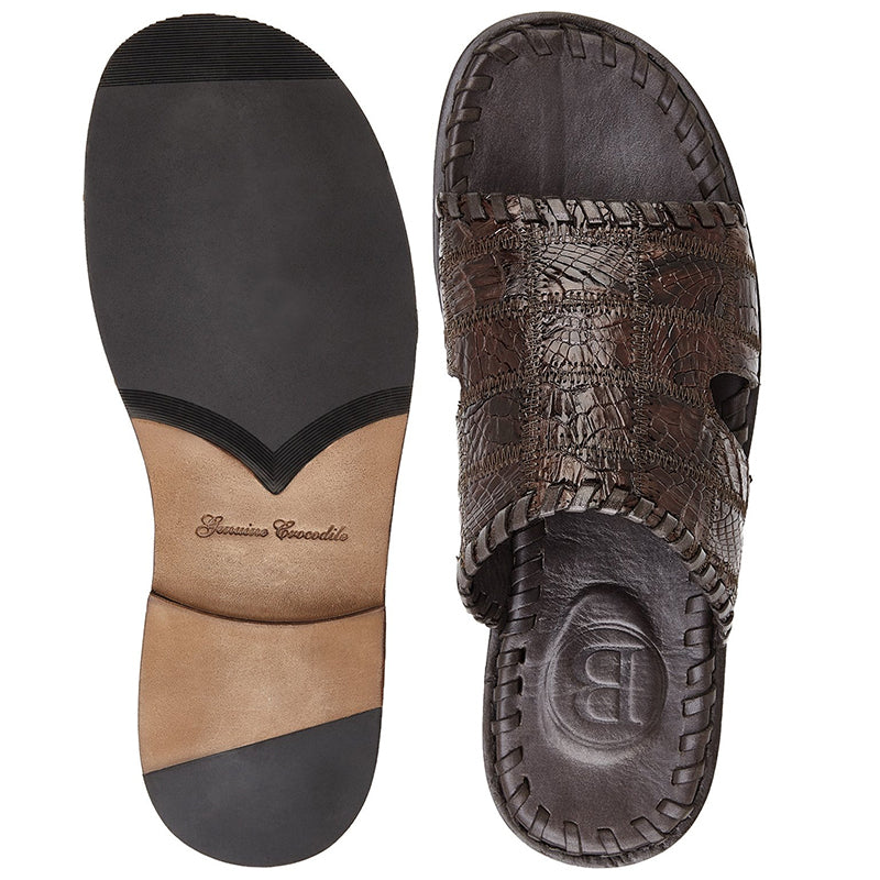 Belvedere Palma Crocodile Patchwork Sandal Brown
