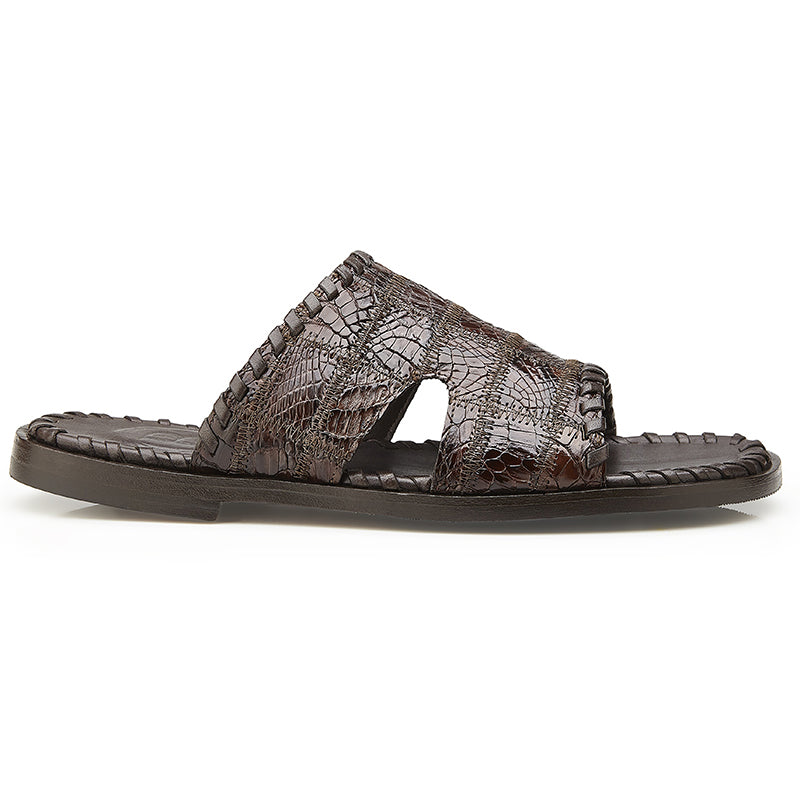 Belvedere Palma Crocodile Patchwork Sandal Brown