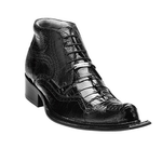 Belvedere Palma Hornback & Ostrich Boots Black