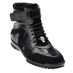 Belvedere Parigi Ostrich/Calf/Suede Sneakers Black