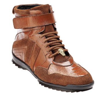 Belvedere Parigi Ostrich/Calf/Suede Sneakers Honey