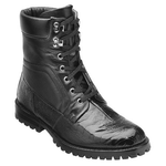 Belvedere Parigi Ostrich & Calfskin Hiking Boots Black