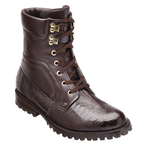 Belvedere Parigi Ostrich & Calfskin Hiking Boots Brown
