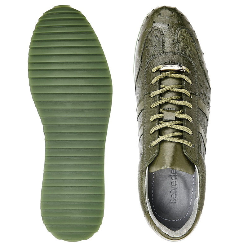 Belvedere Parker Leather Sneaker Olive