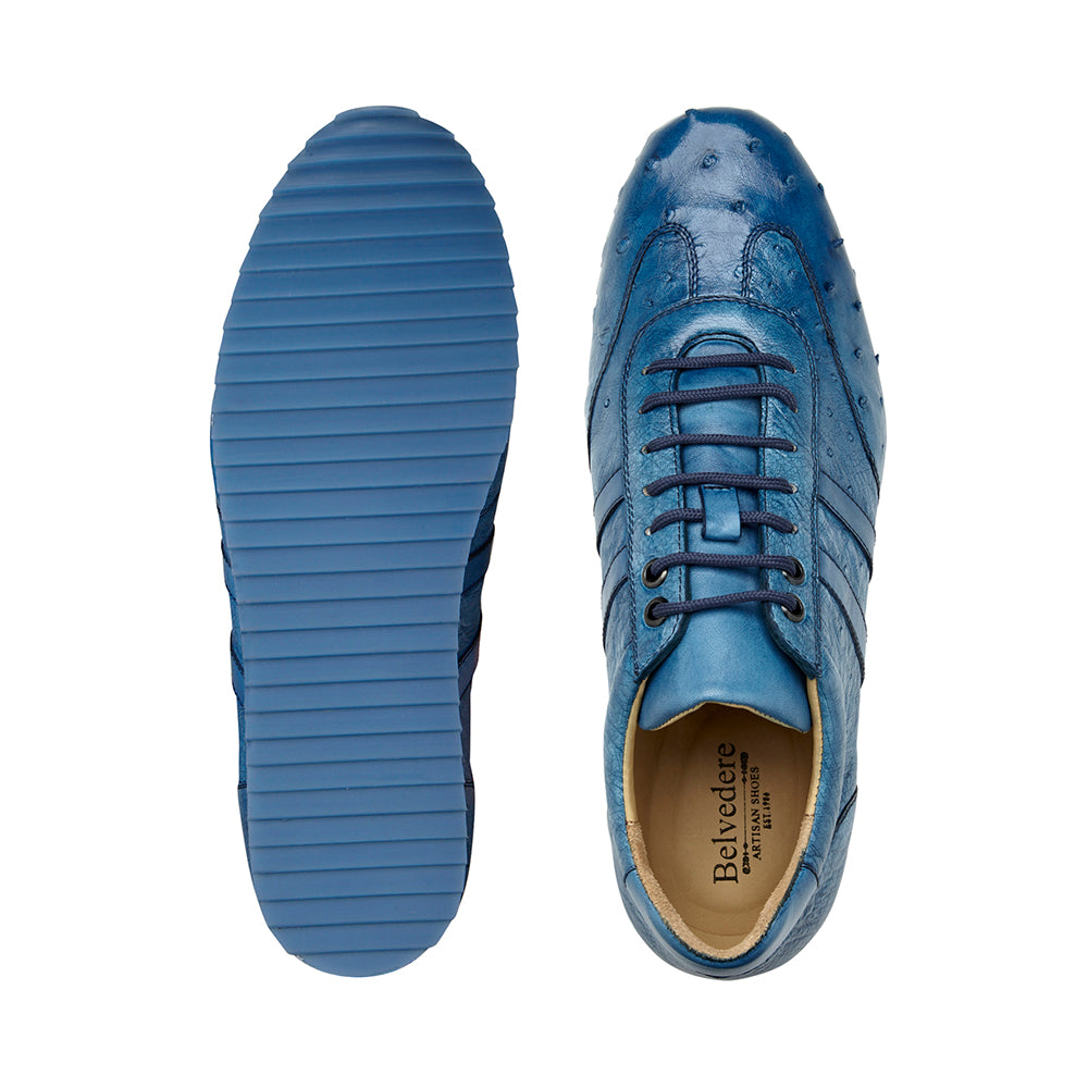 Belvedere Parker Ostrich Leg / Calfskin Sneakers Royal Blue