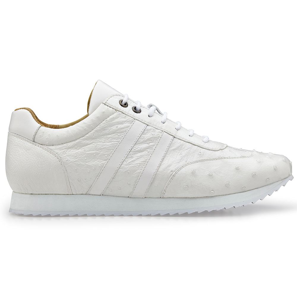 Belvedere Parker Ostrich Leg / Calfskin Sneakers White