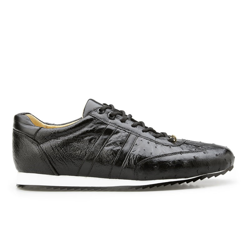 Belvedere Parker Ostrich Quill Sneakers Black