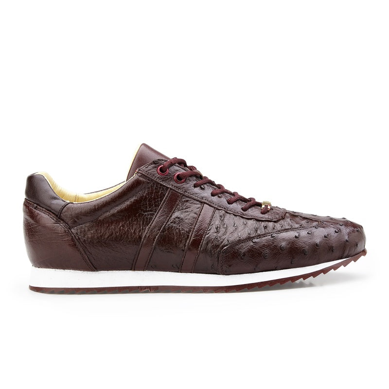 Belvedere Parker Ostrich Quill Sneakers Dark Burgundy