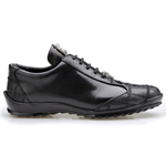 Belvedere Paulo Ostrich & Calfskin Sneakers Black