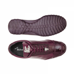 Belvedere Paulo Ostrich & Calfskin Sneakers Burgundy