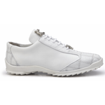 Belvedere Paulo Ostrich & Calfskin Sneakers White