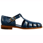 Belvedere Peter Caiman Crocodile and Calfskin Sandals Antique Blue Jean