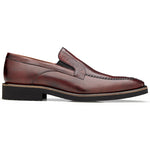 Belvedere Pietro Ostrich  & Calf Loafers Antique Wine Safari
