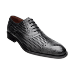 Belvedere Pio Woven & Alligator Oxfords Black
