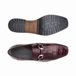 Belvedere Plato Alligator & Calfskin Bit Loafers Dark Burgundy