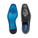 Belvedere Primo Genuine American Alligator / Pebble Grain Calfskin Shoes Black