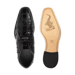 Belvedere Racer Patchwork Caiman Boots Black